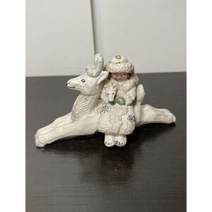 P. Schiffel Midwest Cannon Falls Ornament, Angel Riding A Reindeer